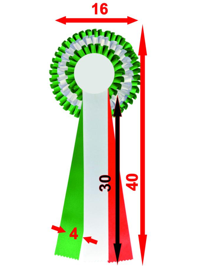 3-fach Rosette (16 cm) Exclusiv nach Ihrer eigenen Farbkombination mit 3 breiten (40 mm) Bändern
